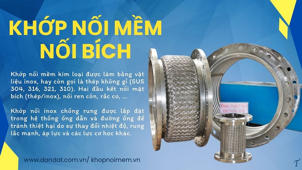 Khớp nối mềm, khớp nối mềm inox nối bích, khớp nối mềm inox chống rung