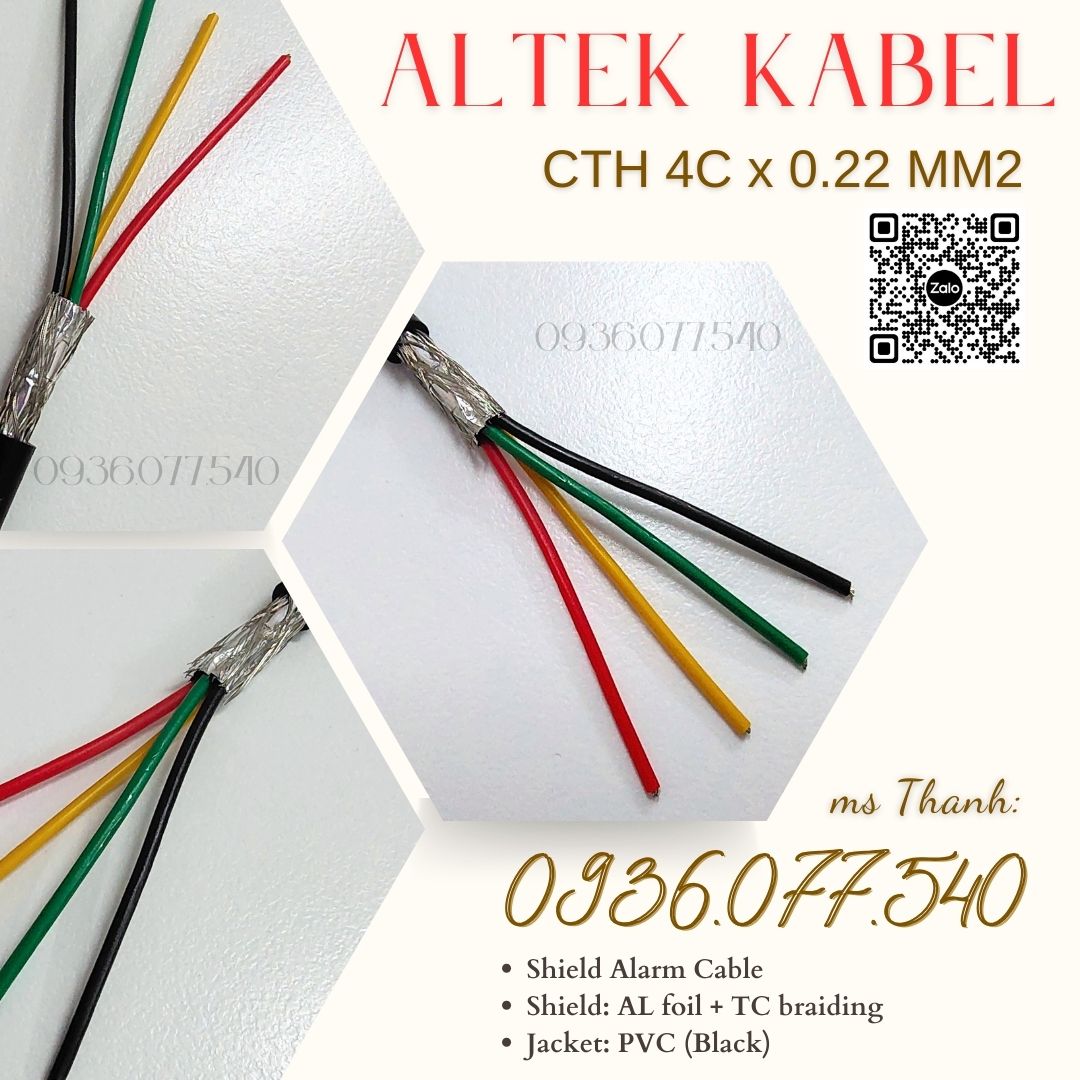 Cáp tín hiệu chống nhiễu Altek Kabel 4 x 0.22 mm2 - CTH 4 x 0.22 MM2