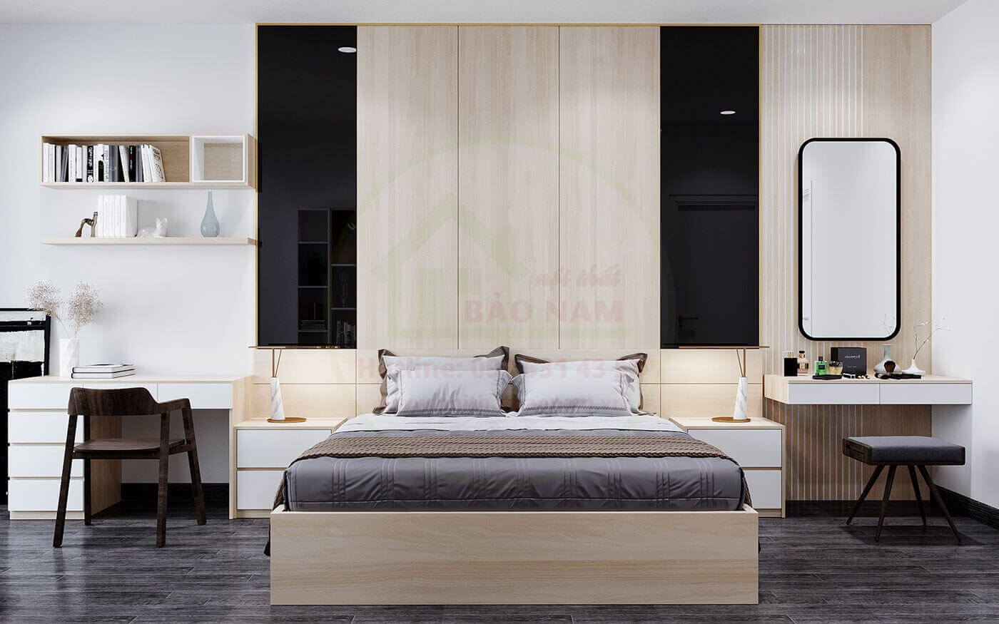 Giường ngủ gỗ công nghiệp An Cường sẽ là lựa chọn tuyệt vời cho các bạn yêu thích phong cách hiện đại và đặc biệt là những căn phòng có diện tích nhỏ hẹp. Với thiết kế gọn nhẹ, sản phẩm đảm bảo sự chắc chắn và đẹp mắt, giúp bạn có một không gian ngủ tối ưu trong căn phòng của mình.