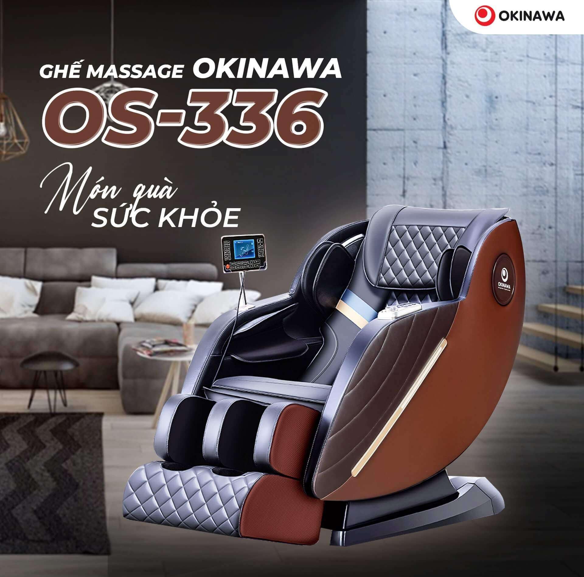 Ghế massage OKINAWA OS 336 - Cam kết giá tạo kho. Bảo hành 7 năm