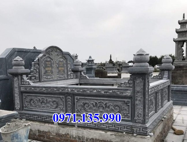 Mộ đá đôi - Mẫu mộ đôi bằng đá đơn giản đẹp bán tại Thái Bình