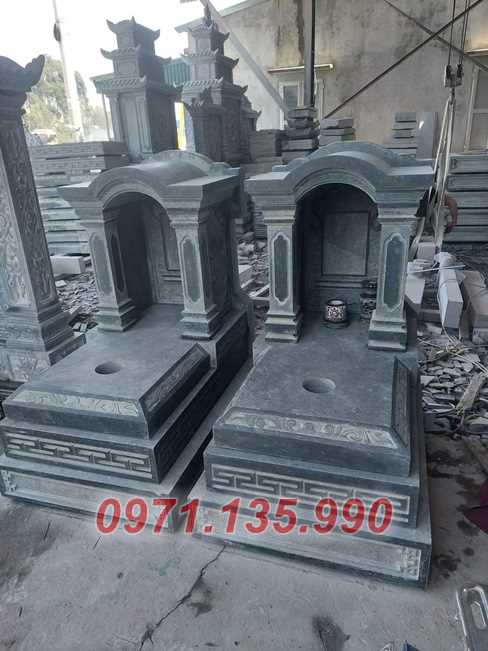 Mộ đá bố mẹ - Mẫu mộ ông bà bằng đá xanh đẹp bán Tiền Giang