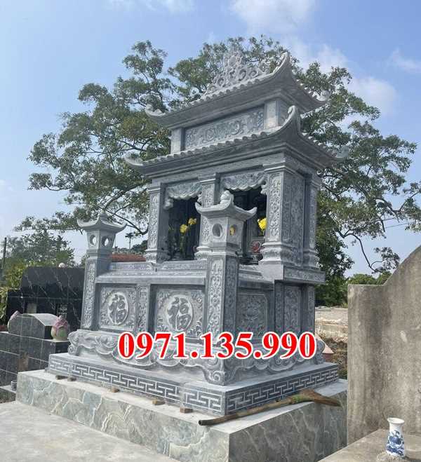 Mộ đá song thân - Mẫu mộ phu thê ông bà bố mẹ bằng đá bán Điện Biên