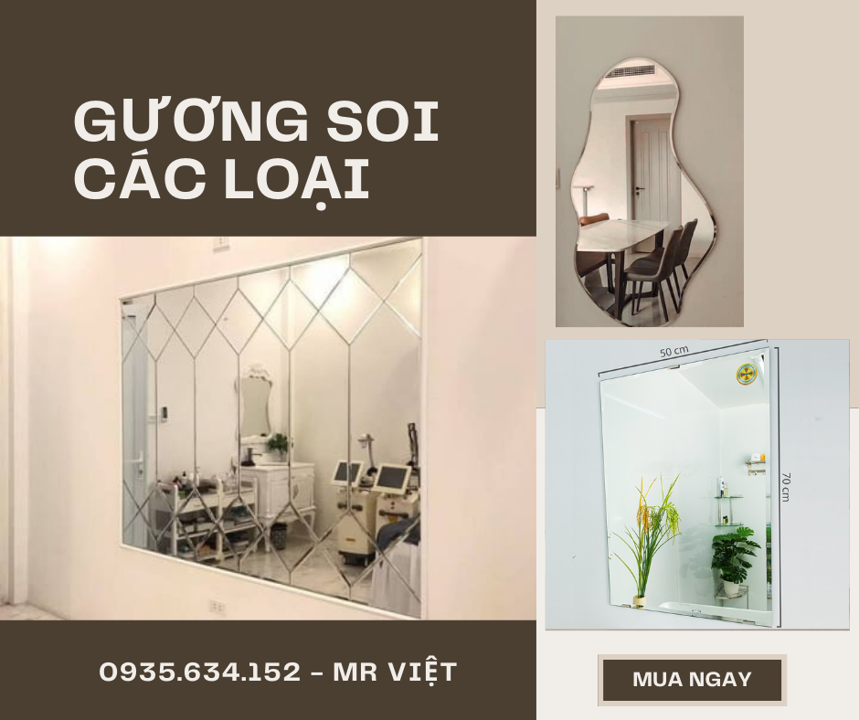 Gương soi phòng ngủ, gương phòng tắm, gương spa tại Đà Nẵng