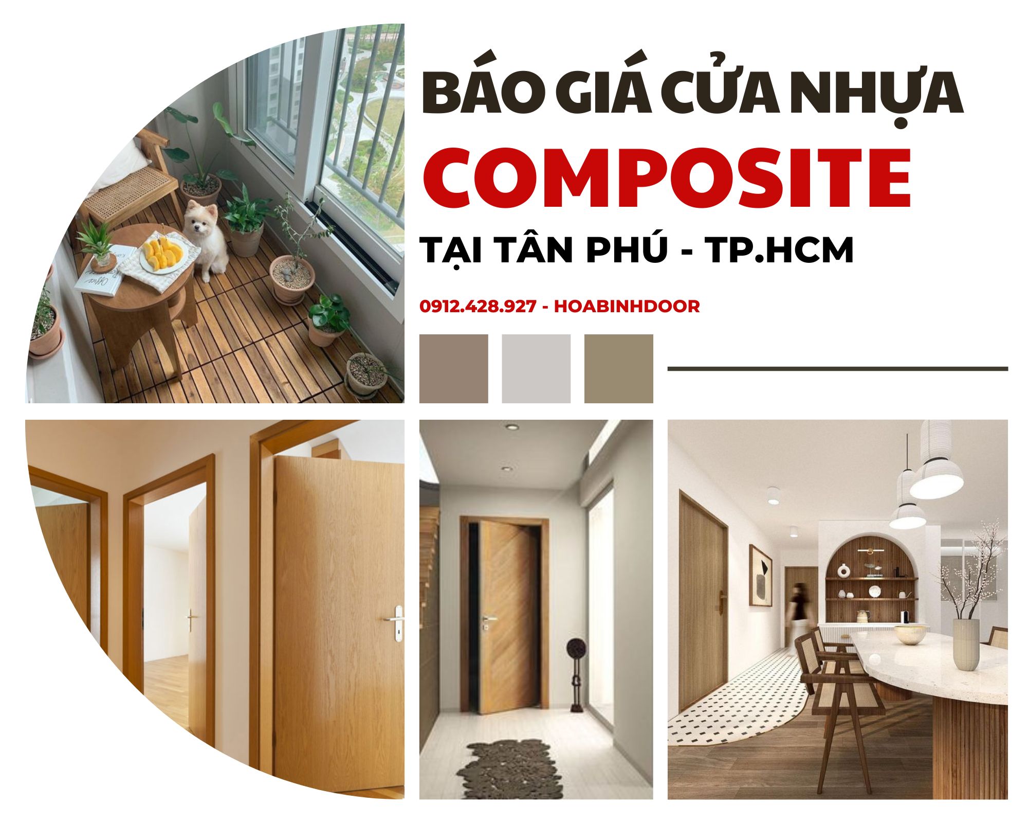 Cửa nhựa Composite tại Tân Phú  Giá chỉ từ 3.000.000 VNĐ/bộ