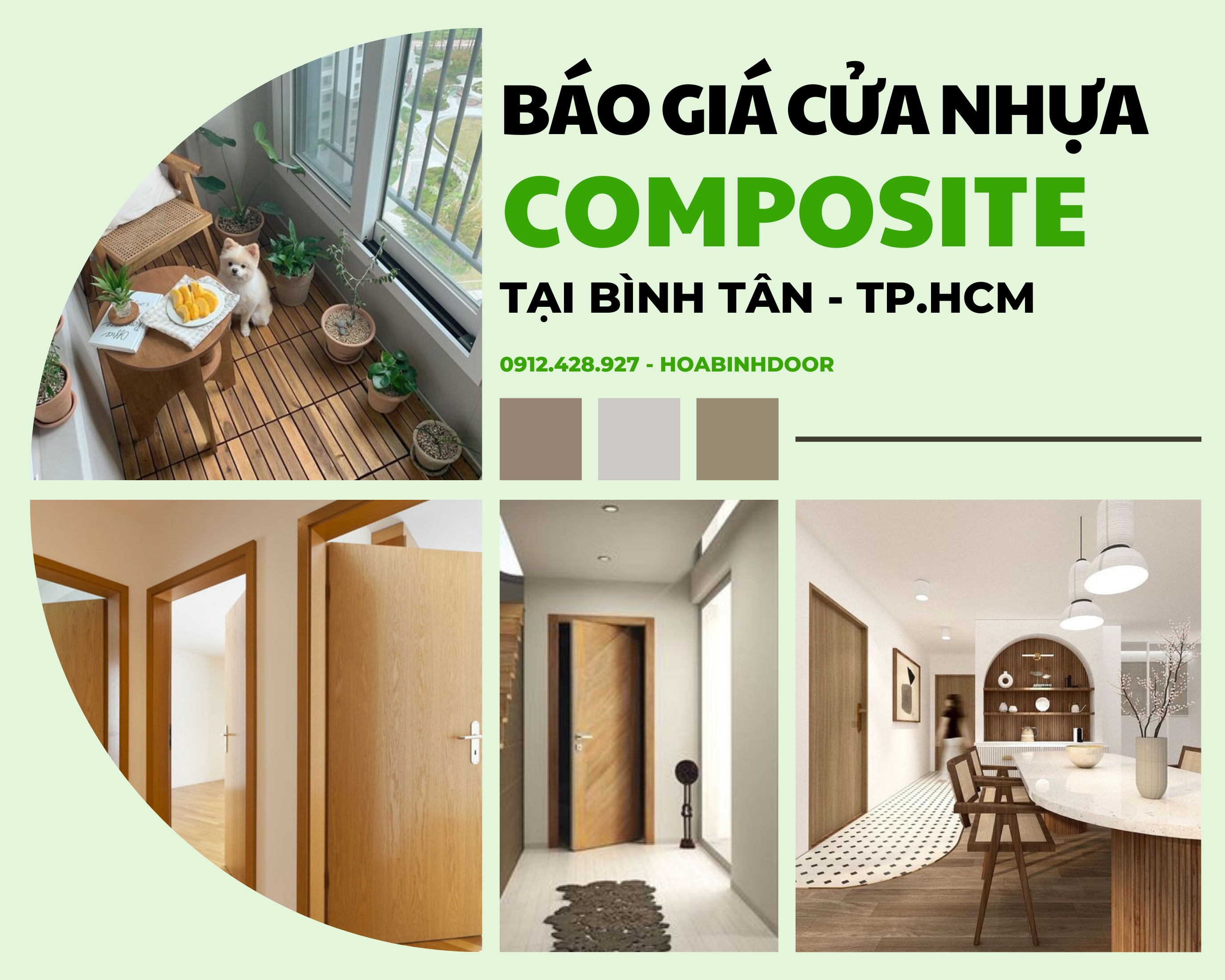 Cửa nhựa Composite tại Bình Tân  Cửa nhựa giả gỗ giá rẻ