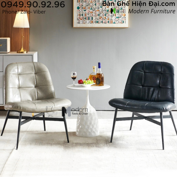 Bộ bàn tròn sofa phòng khách mặt đá 2 ghế nệm HCM TS0946-05E CS0928-P