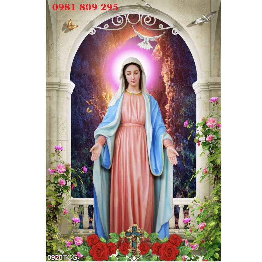 Tranh gạch đức mẹ maria công giáo 3d BG555