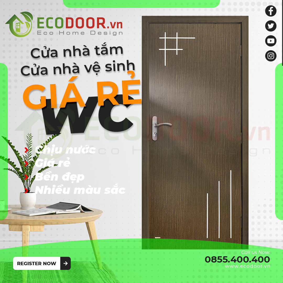 Cửa nhựa nhà tắm giá rẻ chất lượng - Ecodoor