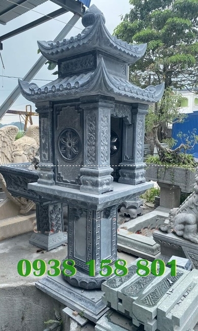 Cây hương đá - Mẫu cây hương thờ đá xanh tự nhiên 2 mái bán Bình Phước