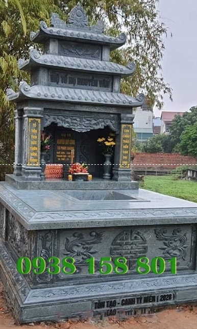 Mộ có mái - Mẫu mộ đá 1 mái 2 mái 3 mái đao giá rẻ đẹp bán Lâm Đồng