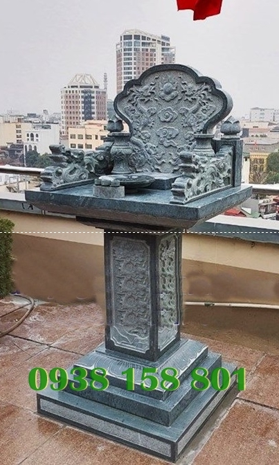 Cây hương thờ - mẫu cây hương đá thờ có mái che đẹp bán Tây Ninh