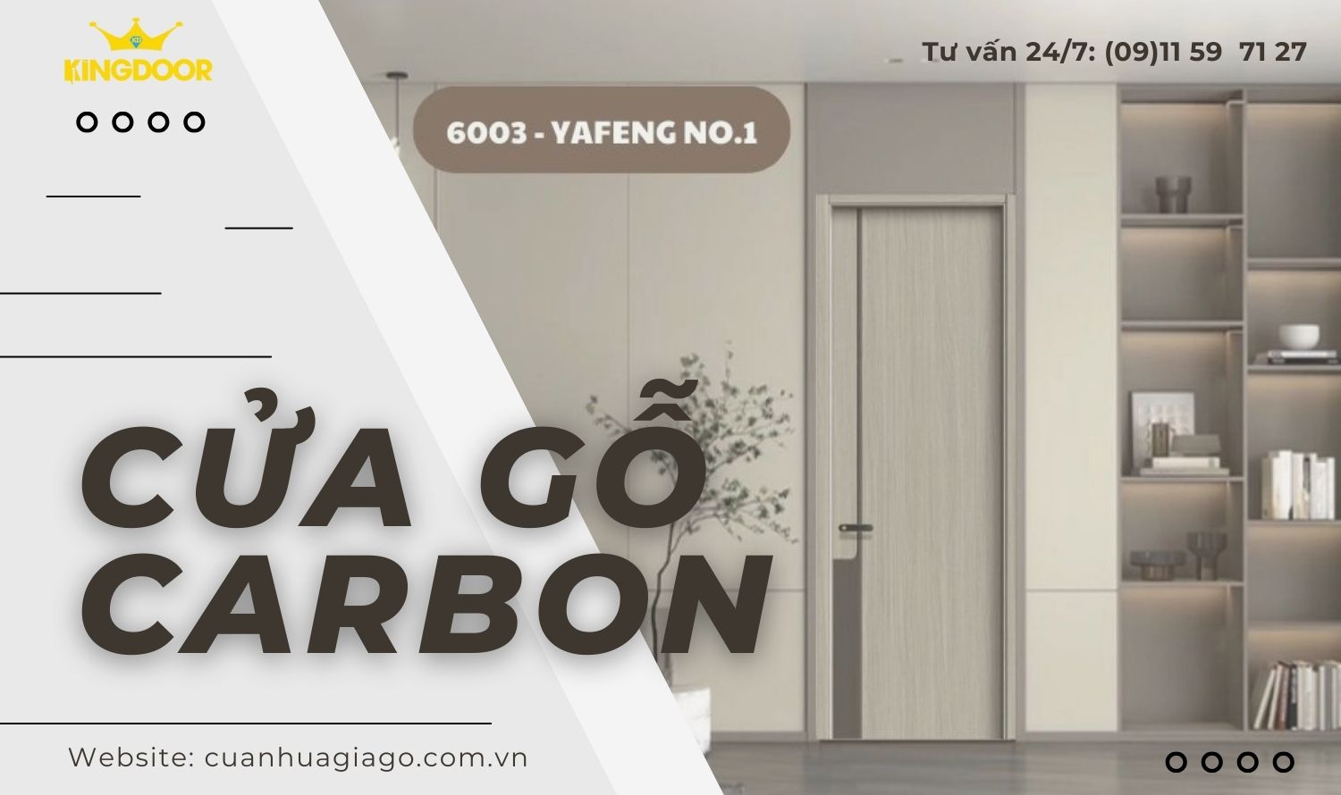 Cửa gỗ Carbon giá tốt chỉ với 1,950,000 VNĐ/m2