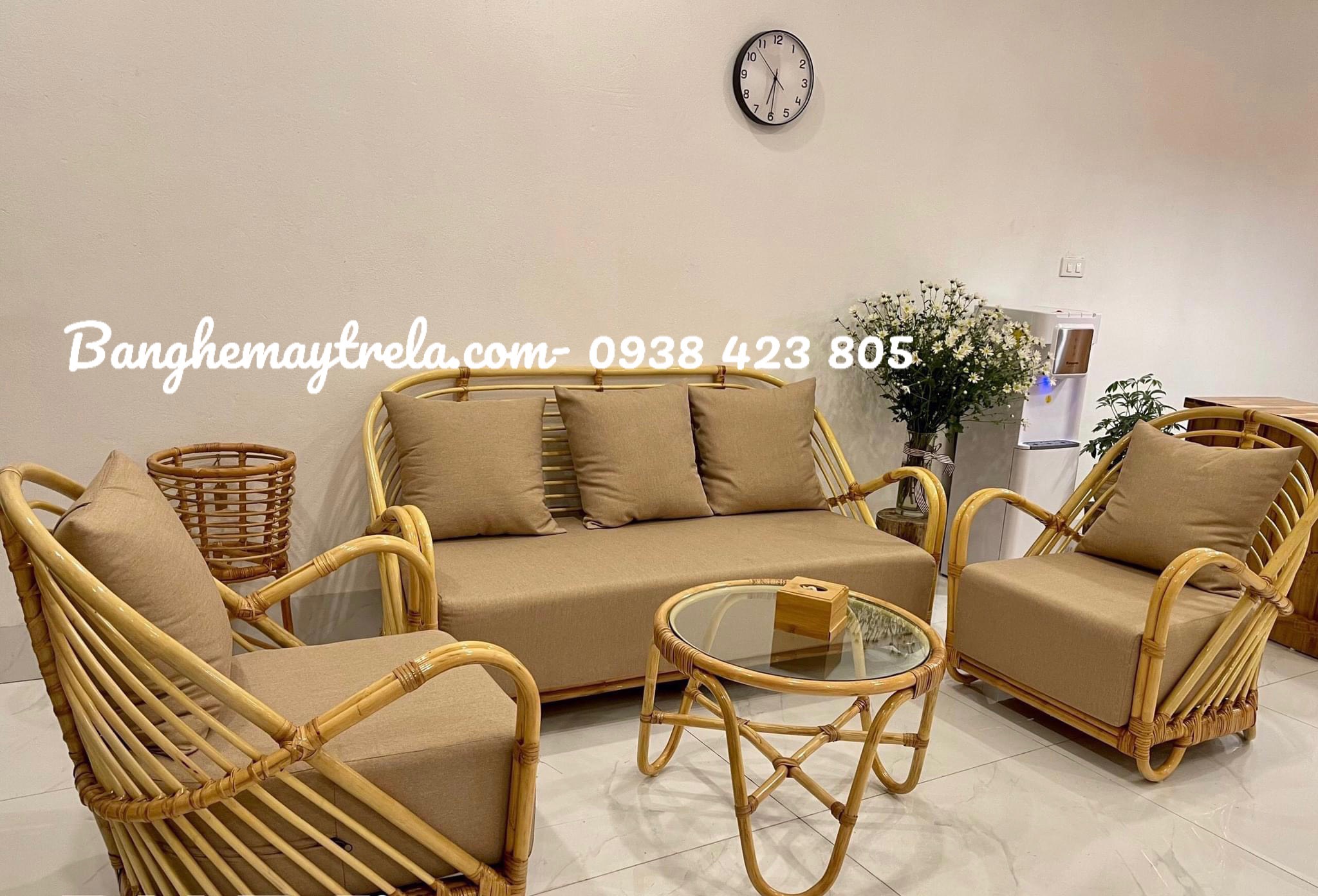 Sofa mây tự nhiên phòng khách- Sofa mây tre đan