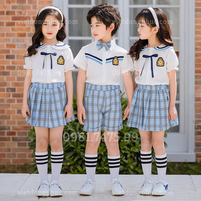 Xưởng may quần áo học sinh Tiểu học giá rẻ, chất đẹp, uy tín