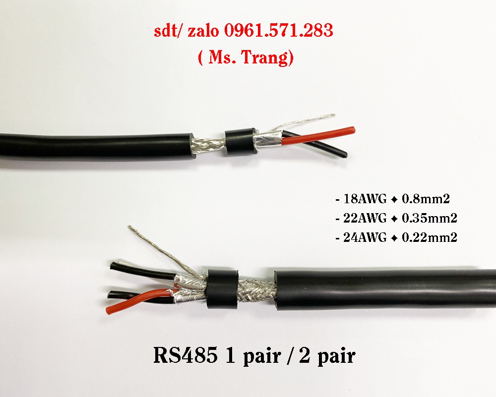 Cáp kết nối RS485- 18AWG 1pair vặn xoắn chống nhiễu