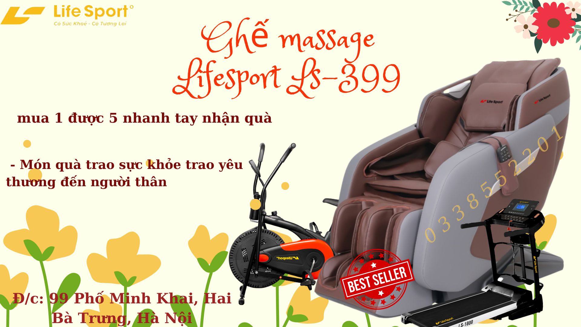 Ghế massage Lifesport Ls-399 giảm 50% kịch sàn