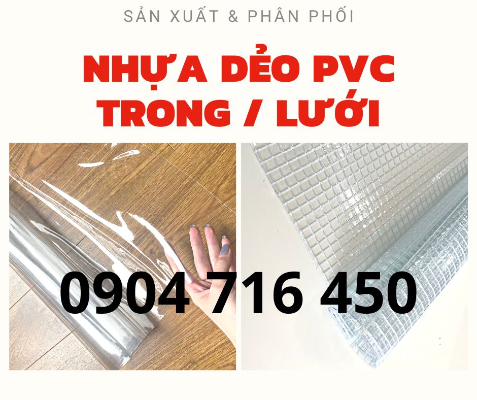 Nhựa dẻo PVC trong suốt và kẹp lưới tại Hồ Chí Minh