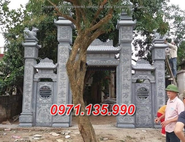 Mẫu cổng đá đẹp nhà thờ đình chùa bán tại lâm đồng tp hcm
