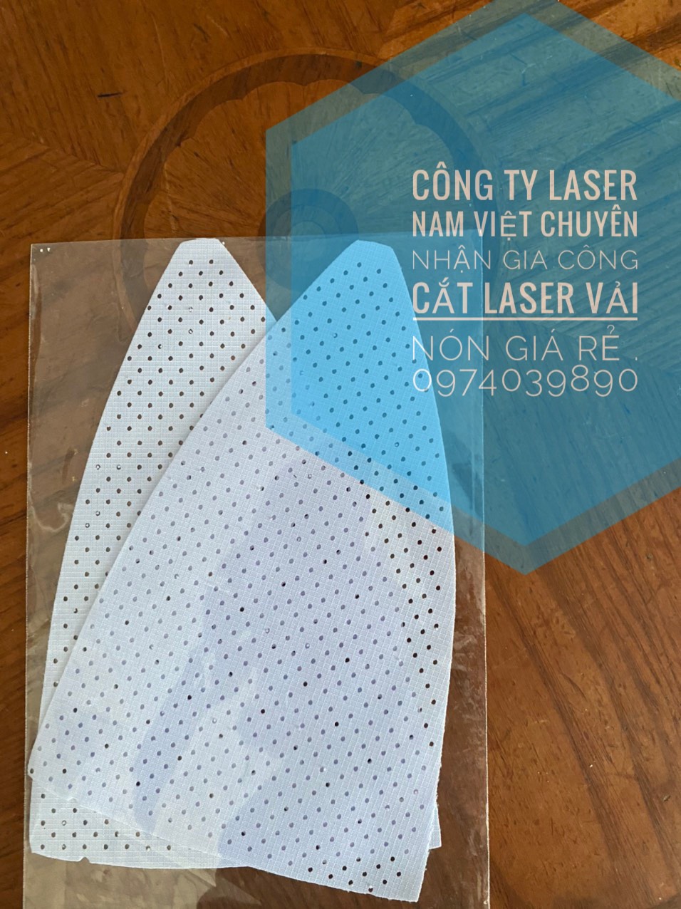 NHẬN GIA CÔNG ĐỤC LỖ VẢI NÓN, cắt laser trên vải