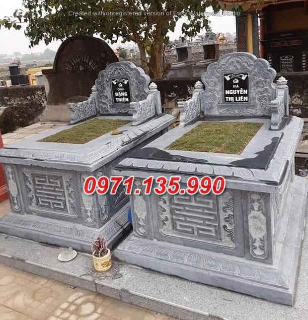 Mộ đá đôi - Mẫu mộ đôi bằng đá đơn giản đẹp bán tại Hải Phòng