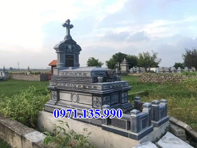Mộ đá công giáo - Mẫu mộ công giáo bằng đá đơn giản đẹp bán Quảng Nam