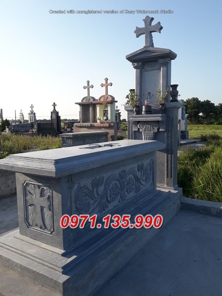 Mẫu mộ công giáo lăng mộ đạo bằng đá đơn giản đẹp bán Thanh Hoá