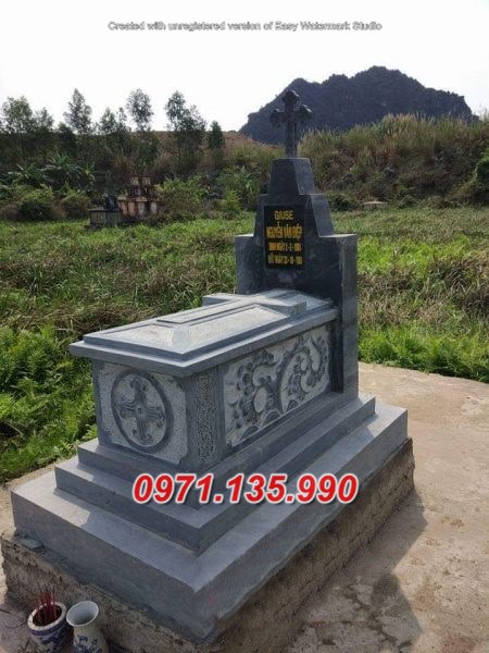 Mẫu mộ công giáo lăng mộ đạo bằng đá đơn giản đẹp bán Thanh Hoá