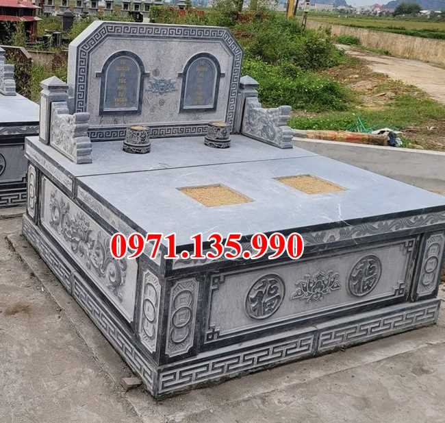 Mộ đá cải táng - Mẫu mộ đá tôn tạo bằng đá xanh đẹp bán Khánh Hoà