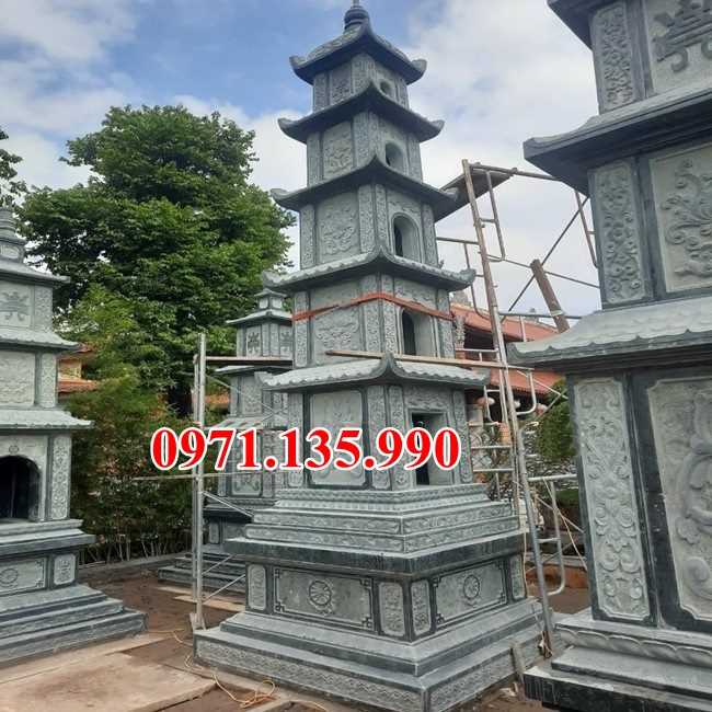 Mộ tháp đá phật giáo - Mẫu mộ tháp bằng đá xanh đẹp bán Quảng Nam